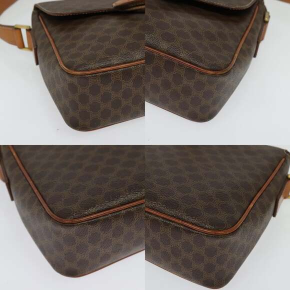 CELINE Macadam Canvas Shoulder Bag Pvc Brown Gold - Picture 10 of 12